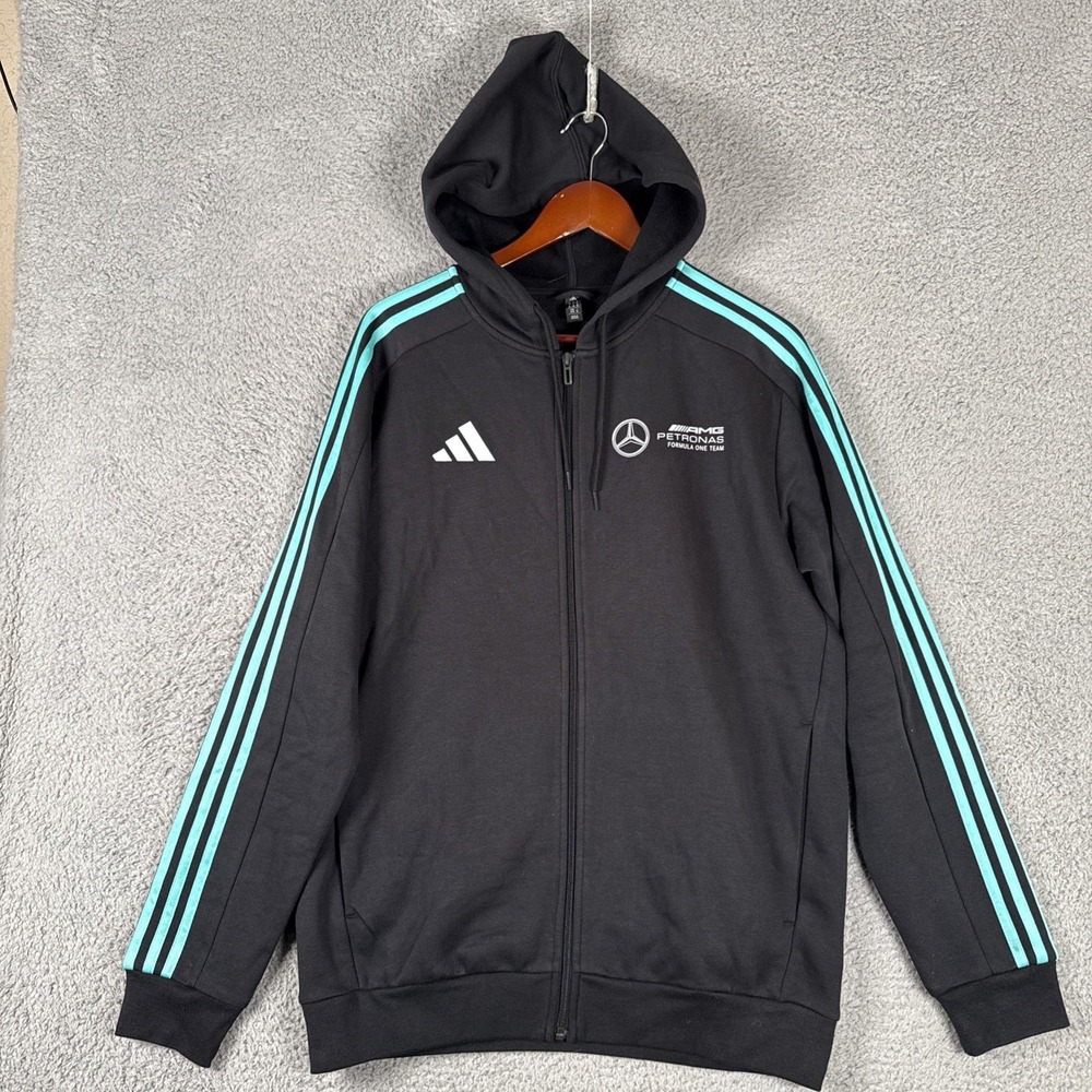 Mercedes AMG Petronas Hoodie Sweatshirt Mens Medium Black F1 Formula One Adidas